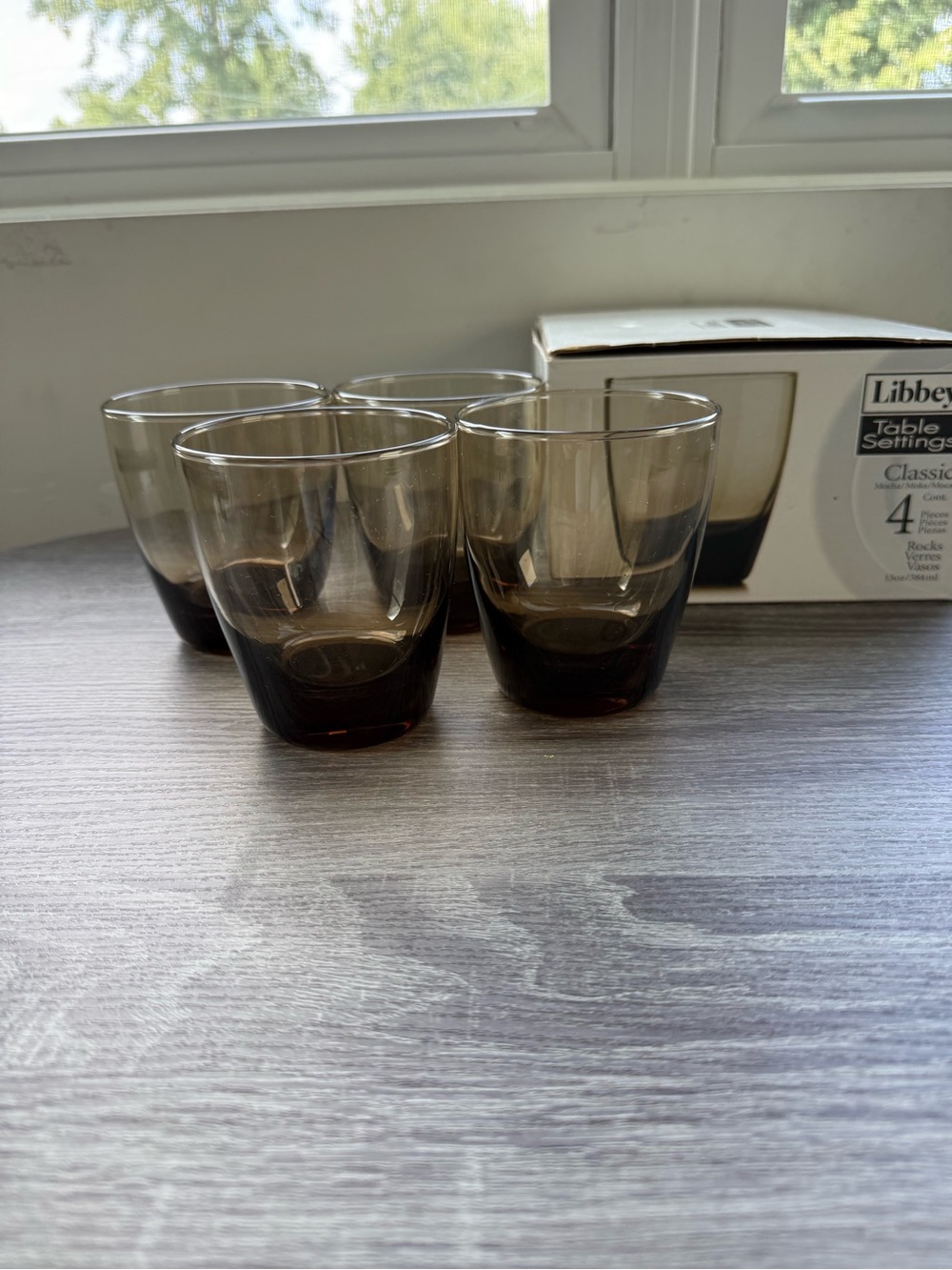Libbey Mocha-Tinted Lowball Glasses - Set of 4